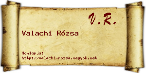 Valachi Rózsa névjegykártya